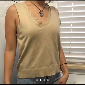 tan/beige sweater vest